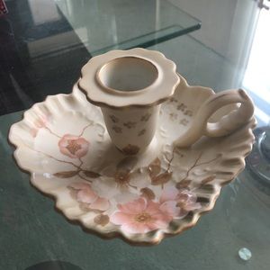 Vtg Victorian HummelworkGarden Dogwood CandleStick